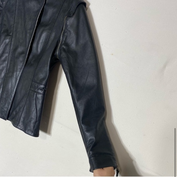 Bano eeMee Black Genuine Leather Jacket 6 - Picture 9 of 15